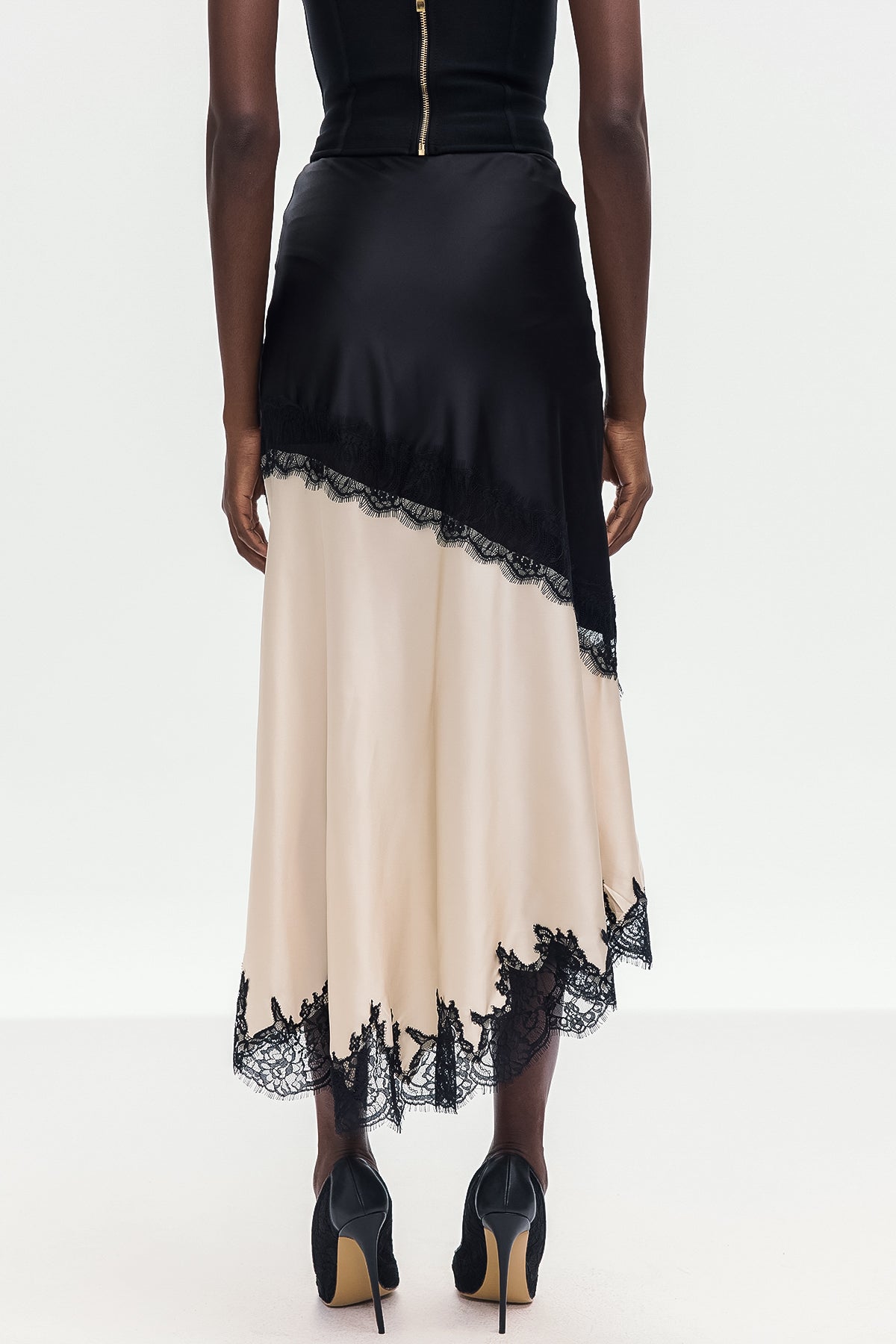 Bess Lace Satin Skirt