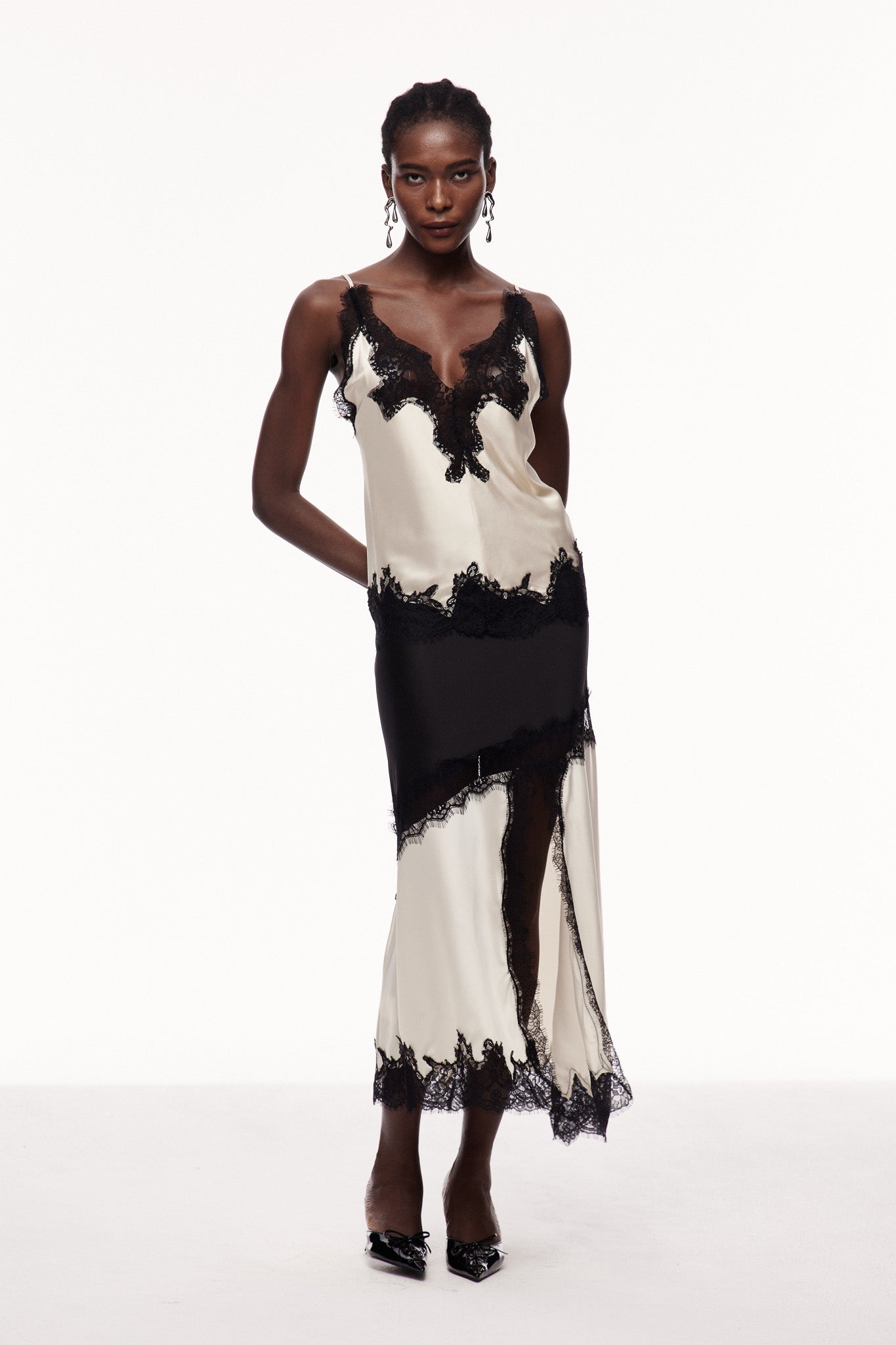 Bess Lace Satin Skirt