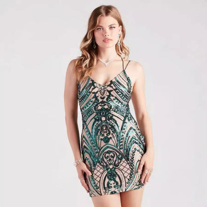 Best Seller in Dress Sequin Sling Backless Socialite Dress