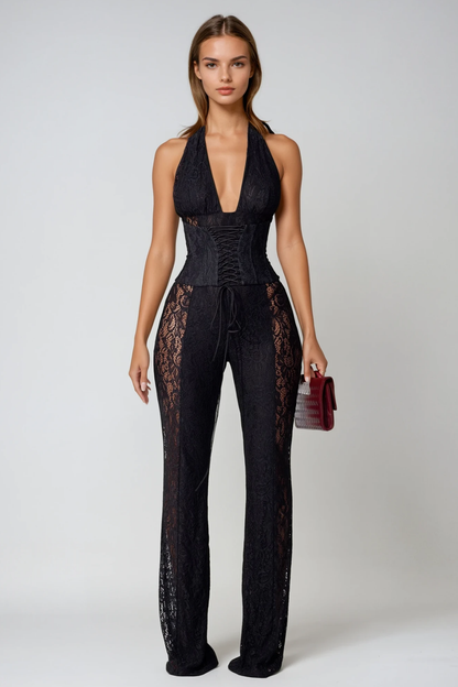 Bethan Lace Plunge Cutout Jumpsuit