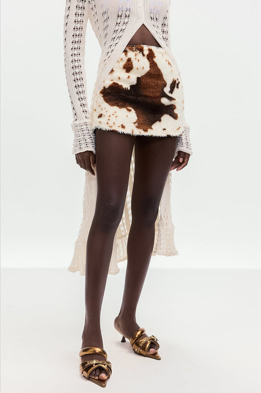 Bojana Cow Print Mini Skirt