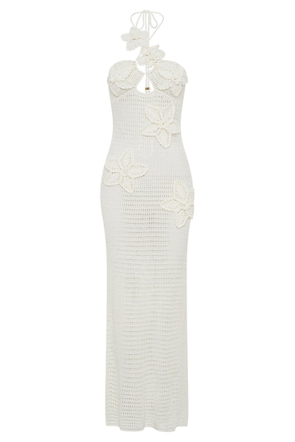 Beverly Floral Appliqué Crochet Maxi Dress