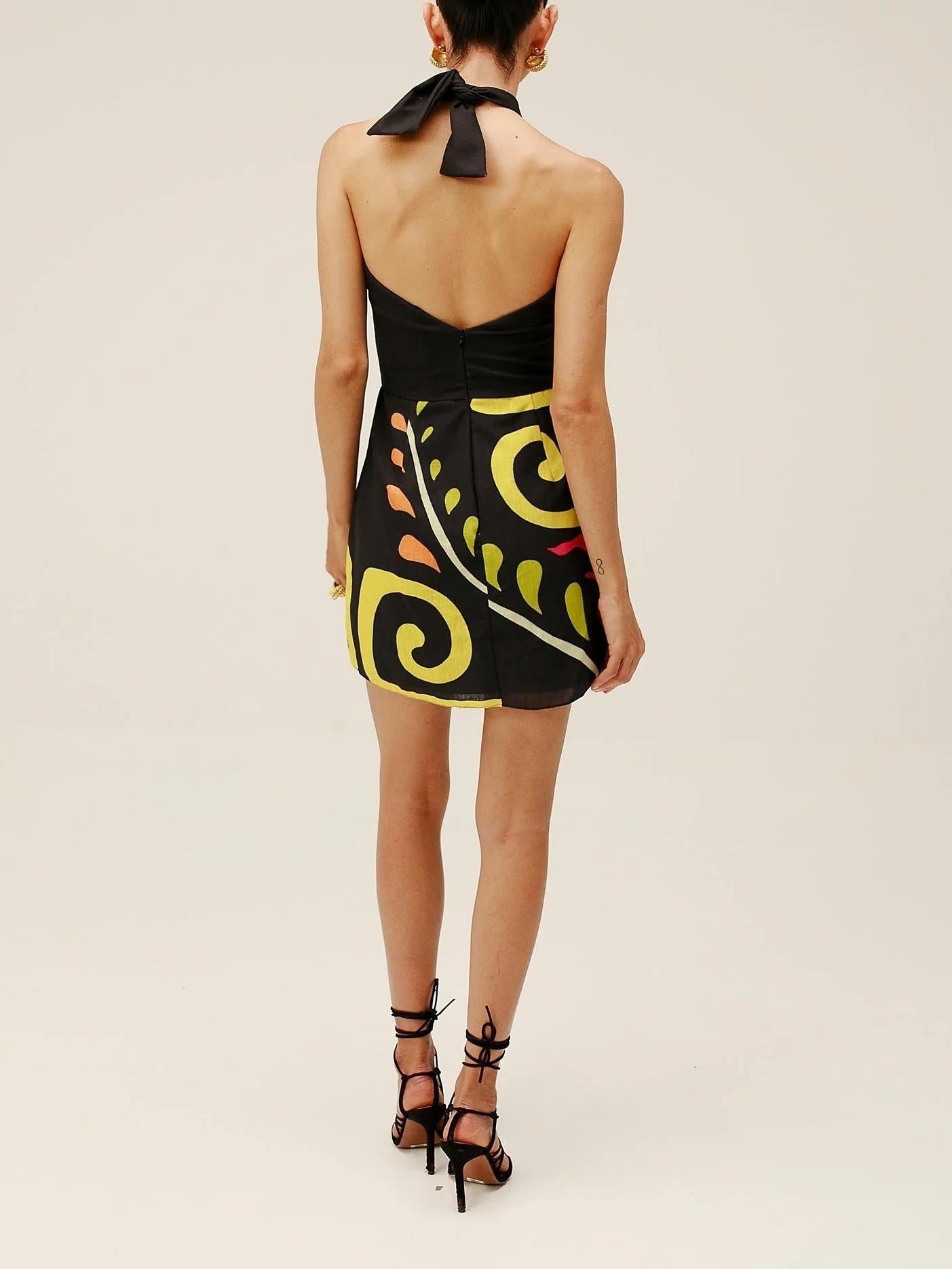 Veneta Backless Halter Mini Dress