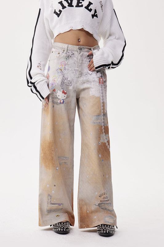 Calum Pearl Print Hayley Jeans