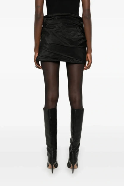 Ceyla Floral Appliqué Skirt - Black