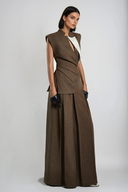 Chinenye Asymmetric Ruch Sleeveless Vest