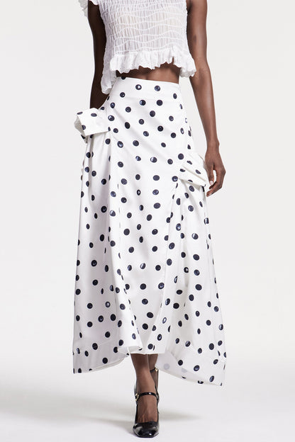 Chizoba Ruch Dot Maxi Skirt