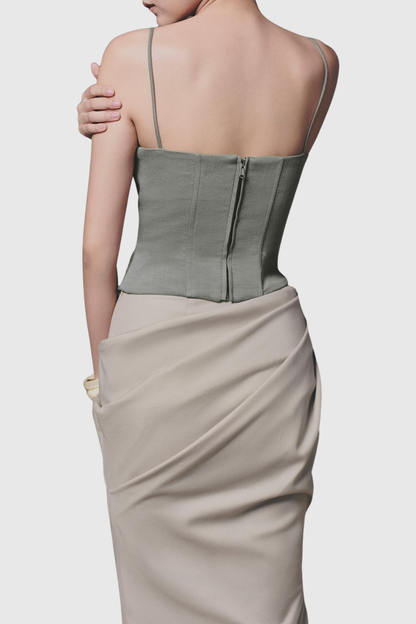 Clanca Floral Lace Up Corset & Skirt Set