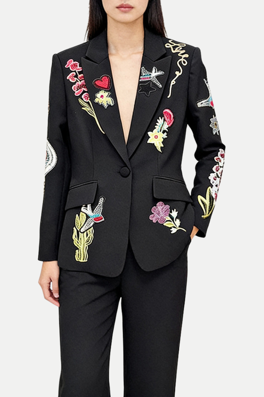 Claudra Embroidered Blazer & Pants Set