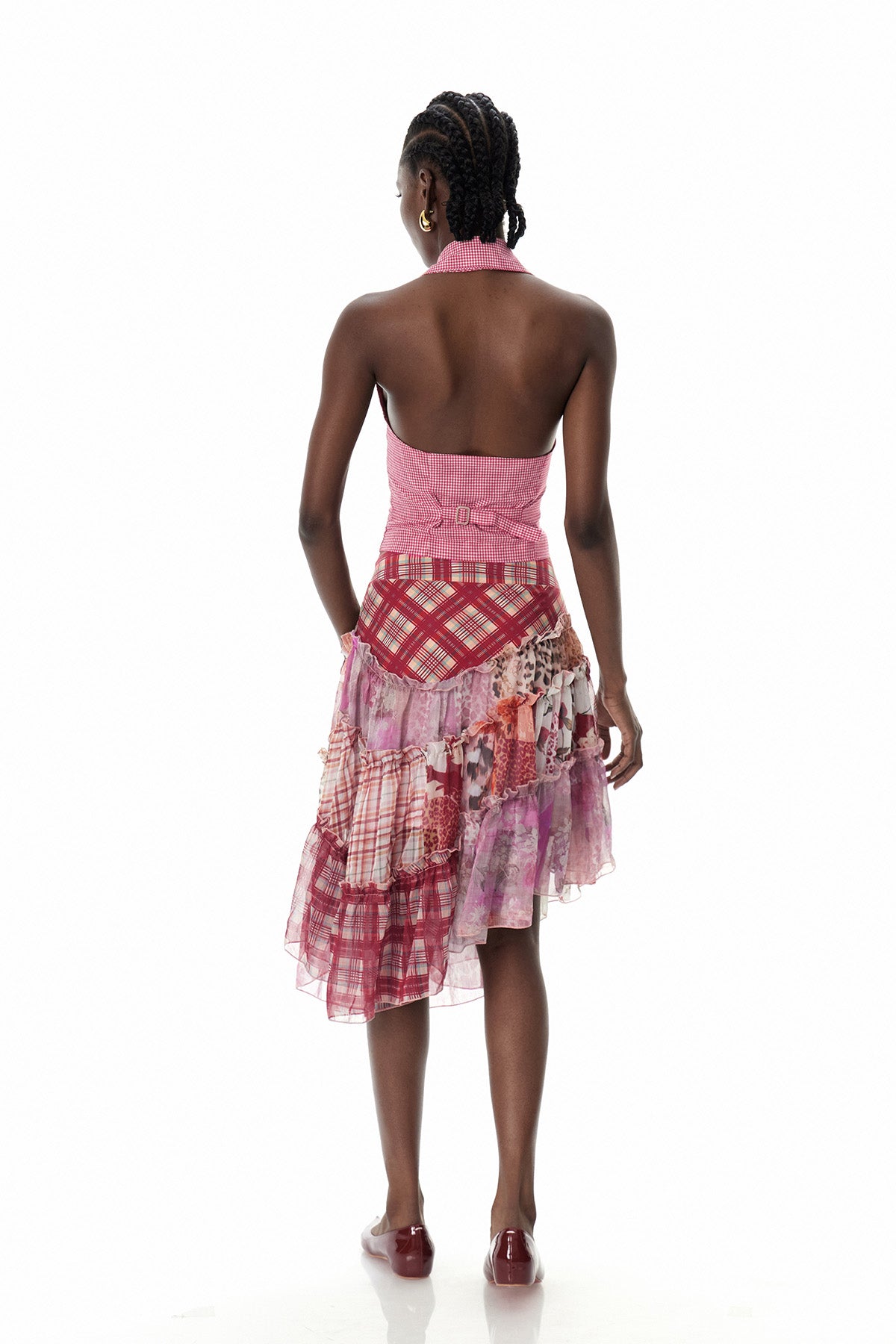 Clemency Asymmetric Patchwork Maxi Skirt