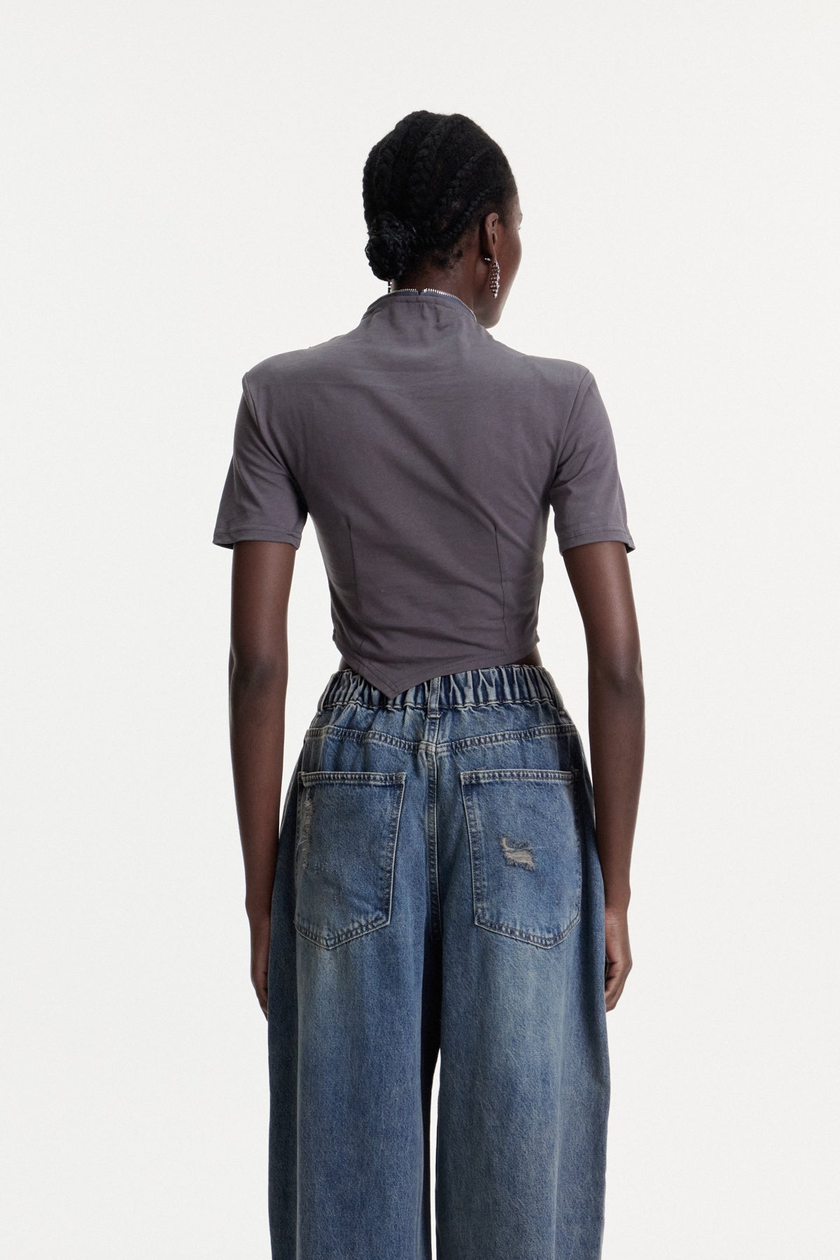 Colt Deconstruct Zipper T Shirt In Grey