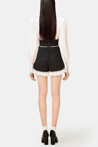 Colver Halter Tweed Shirt Romper