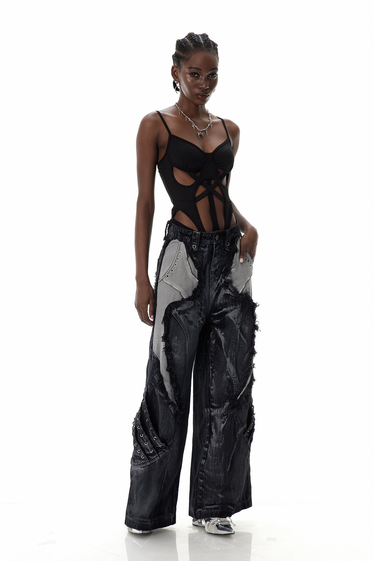 Coty Spaghetti Cutout Bodysuit