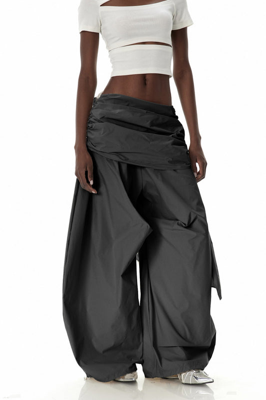 Creiddylad Ruch Drawstring Barrel Pants In Black