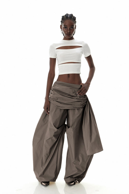 Creiddylad Ruch Drawstring Barrel Pants In Brown