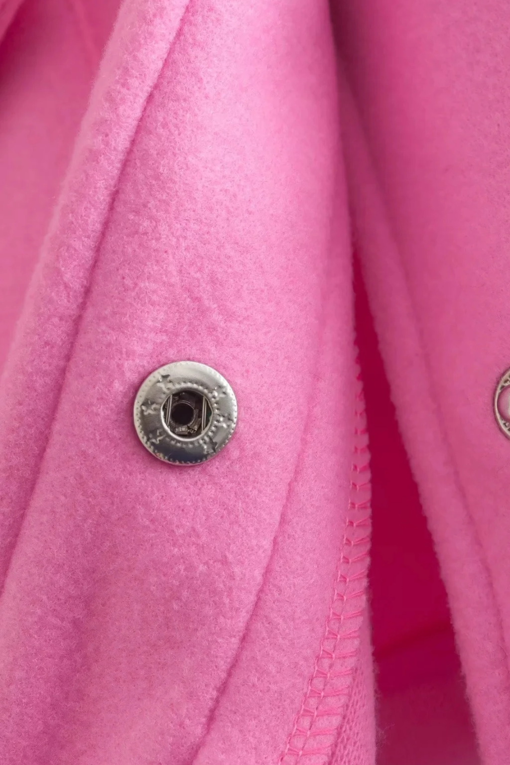 Cropped Button Jacket | Square Collar, Pocket Detail, Long Sleeve