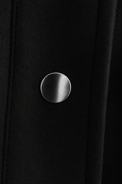 Cropped Button Jacket | Square Collar, Pocket Detail, Long Sleeve