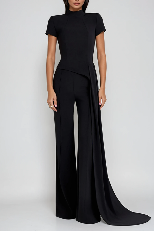 December Deconstruct  Fringe Pants Set In Black