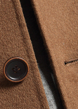 Wool Blend Overcoat | Medium Length with Notch Lapel