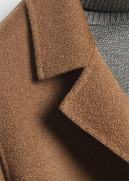 Wool Blend Overcoat | Medium Length with Notch Lapel