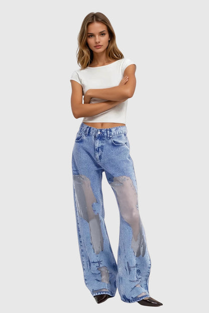 Devaki Mesh Burnout Jeans
