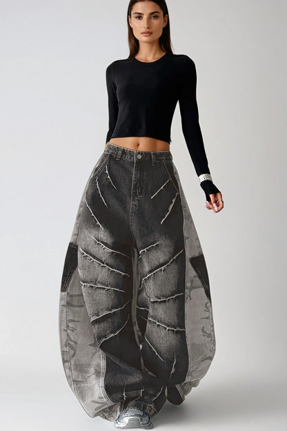 Diane Deconstruct Bleached Baggy Jeans