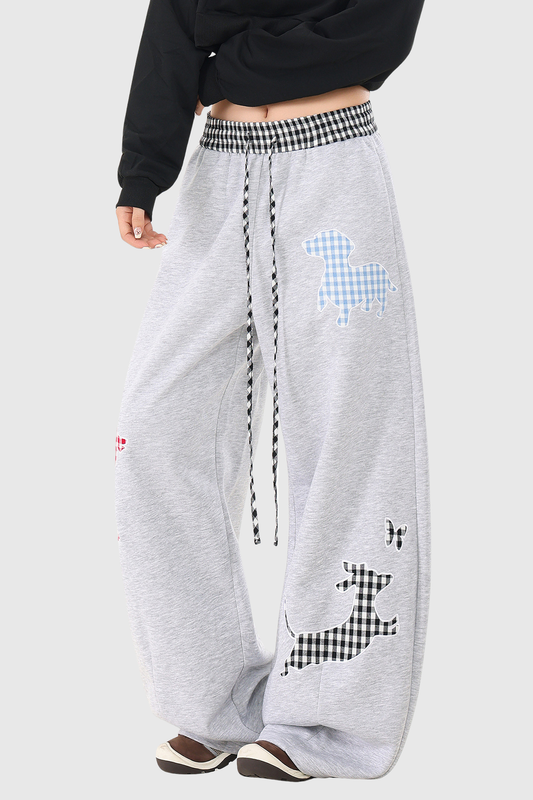 Didacus Print Grid Barrel Pants