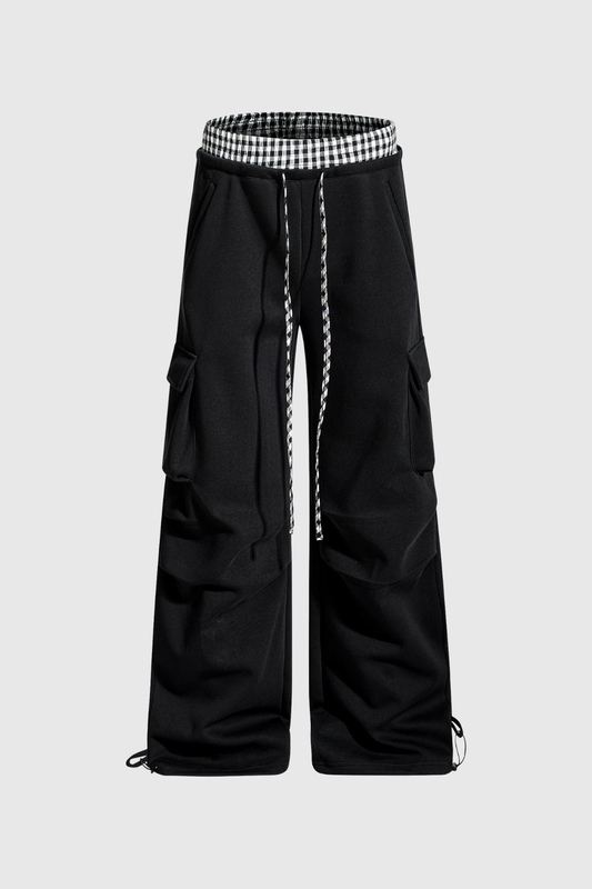 Didi Grid Pocket Cargo Pants In Black