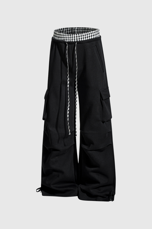 Didi Grid Pocket Cargo Pants In Black