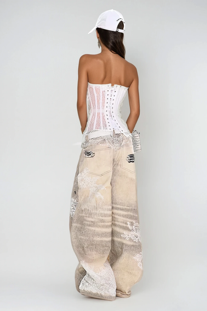 Diogo Print Bleached Jeans