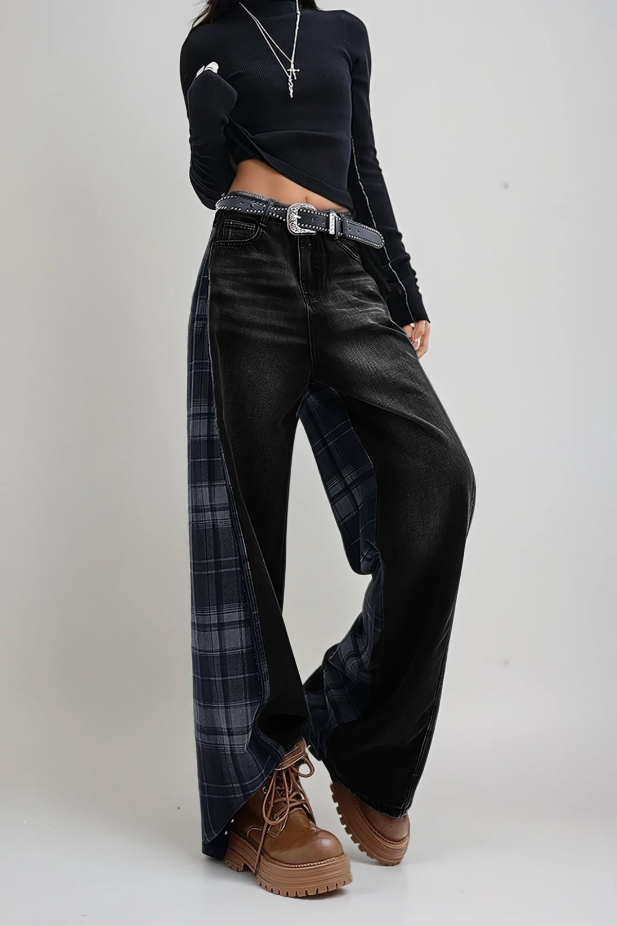 Dionizy Deconstruct Grid Jeans