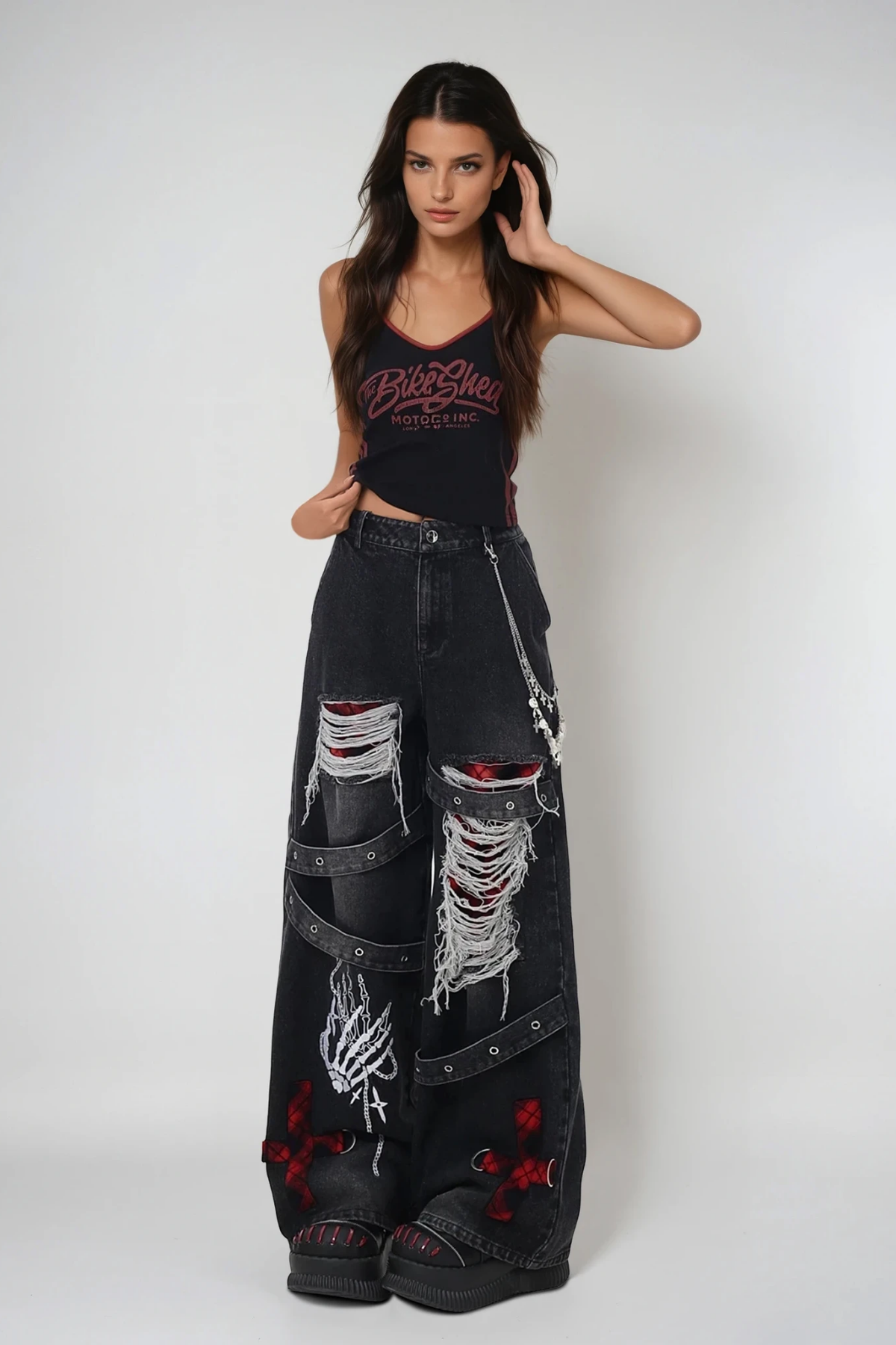 Dionysodoros Ripped Print Jeans