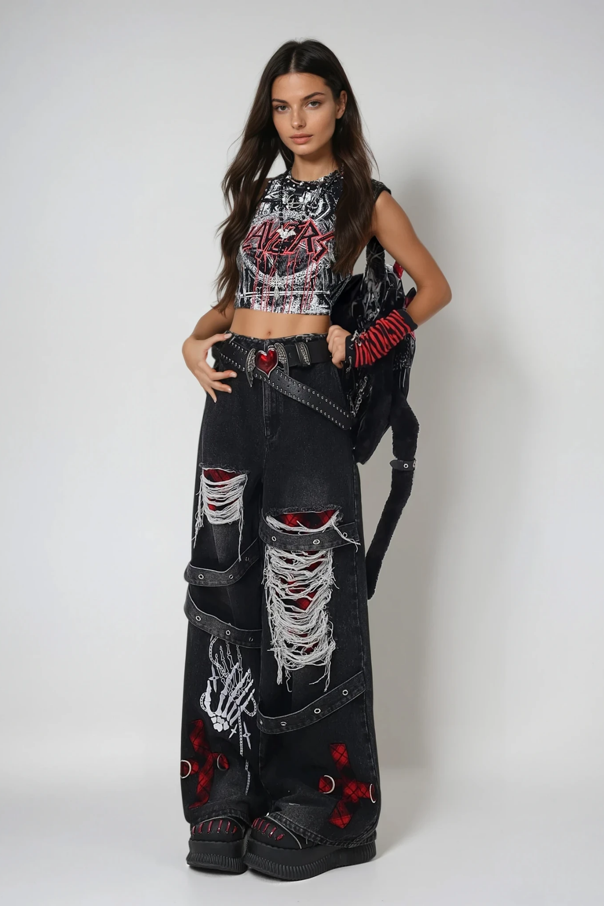 Dionysodoros Ripped Print Jeans