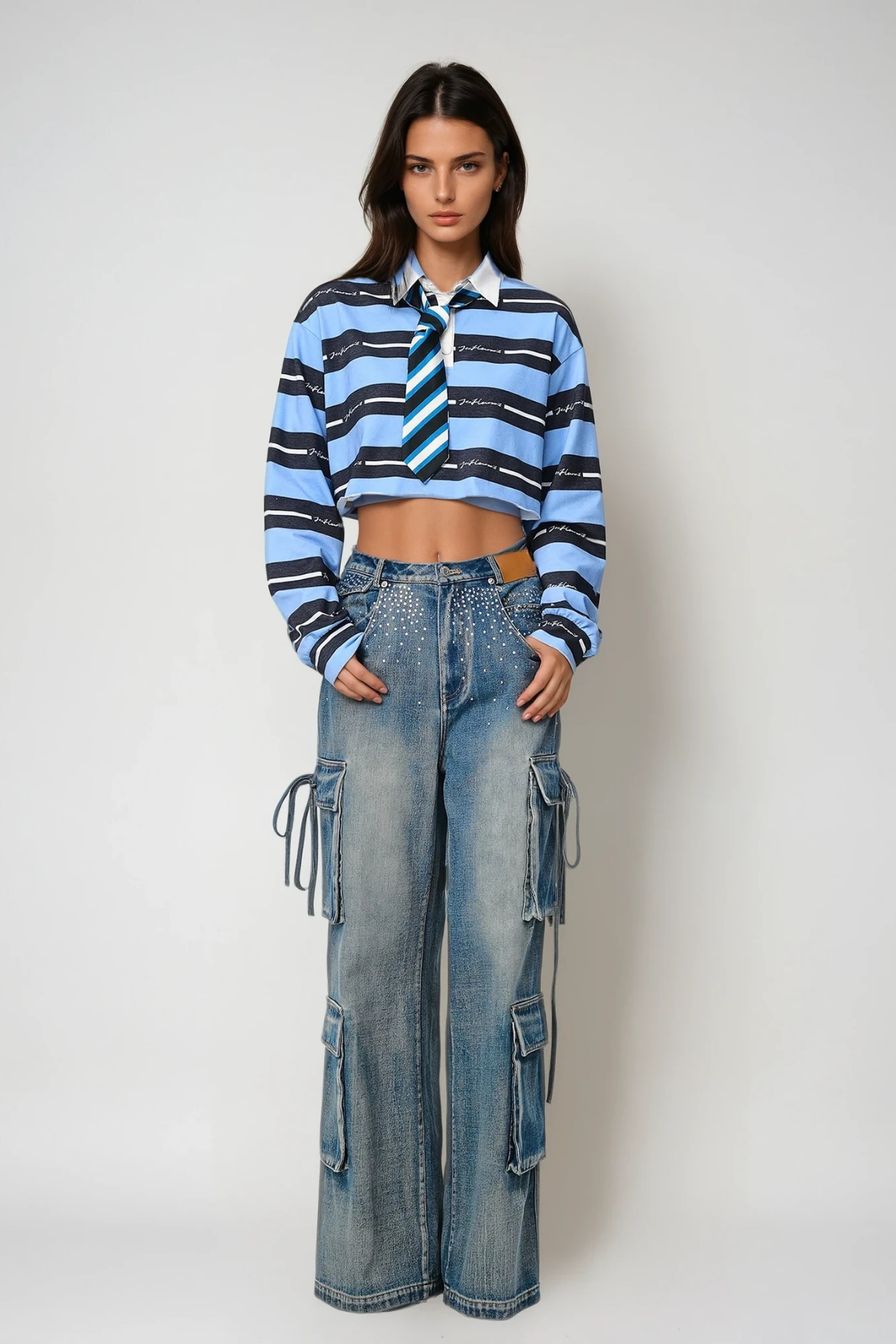 Dionysos Rhinestone Cargo Jeans