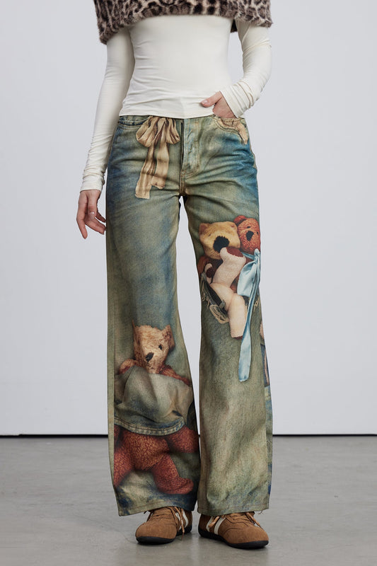 Dmitar Print Barrel Jeans