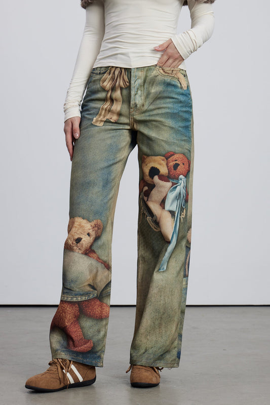 Dmitar Print Barrel Jeans