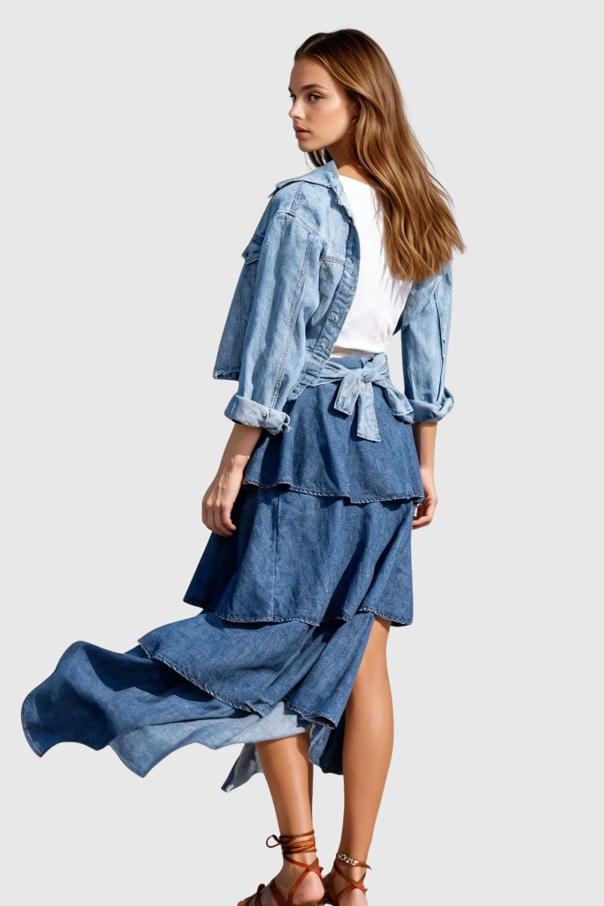 Dobrica Asymmetric Ruffle Maxi Skirt