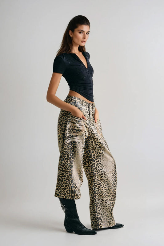 Donnacha Bleached Leopard Jeans