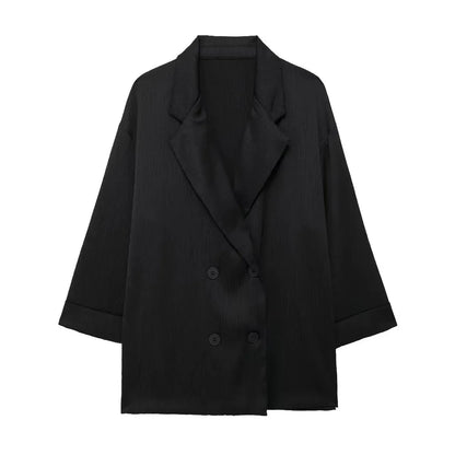 Double Breasted Blazer & Wide Leg Trouser Set | Oversized Fit