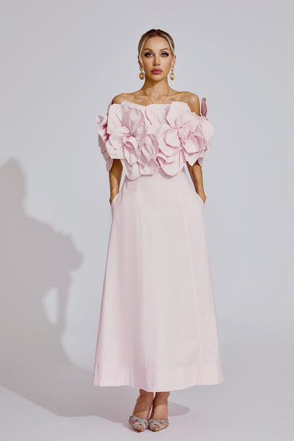 Dove Pink Floral Maxi Dress