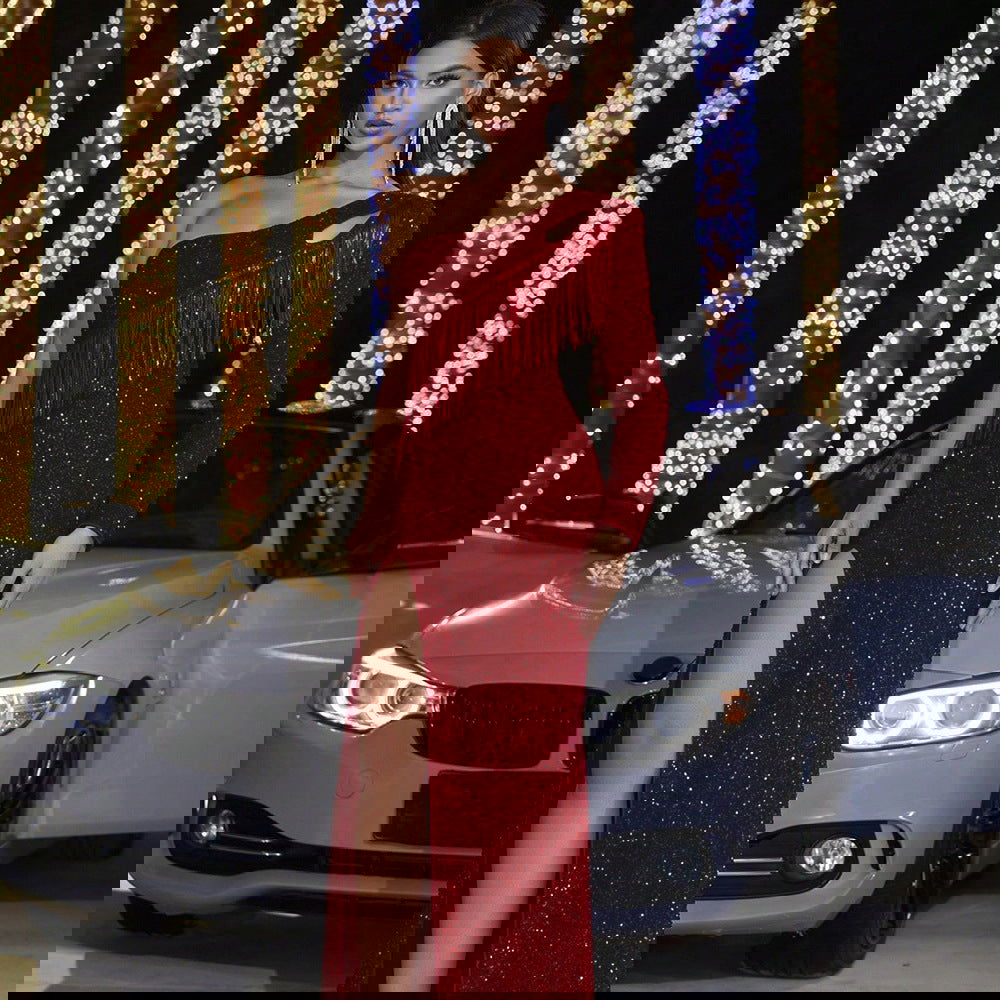 Dress Sequined Tassel Backless Evening Dress