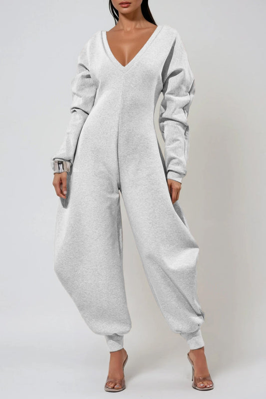 Dylis V Neck Barrel Jumpsuit