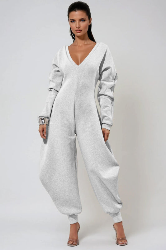 Dylis V Neck Barrel Jumpsuit