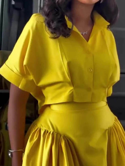 Casual Short Sleeve Cropped Top