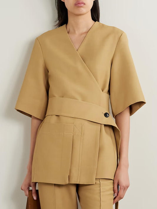 Beautiful Casual Woven Wrap Top