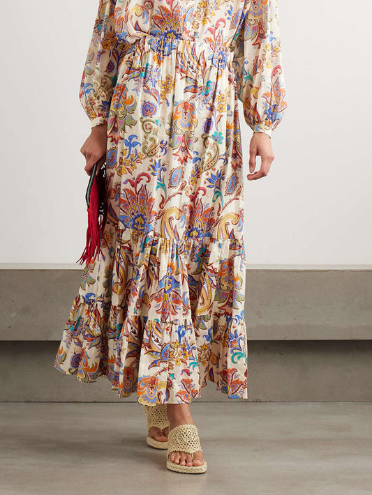 Unique Paisley Print Loose Shirt