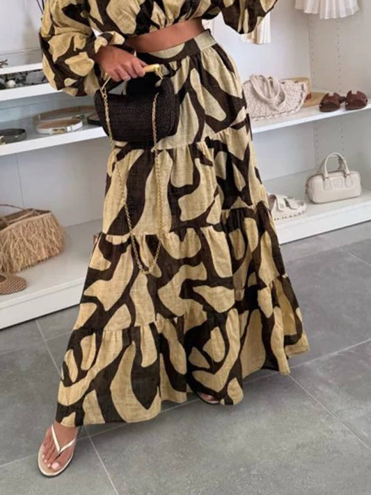 Breezy & Bold Printed Linen Cropped Shirt