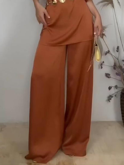 Elegant Asymmetric Neckline Off-Shoulder Loose Top