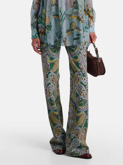 Delicate Floral Print Pleated Tie-Front Chiffon Blouse