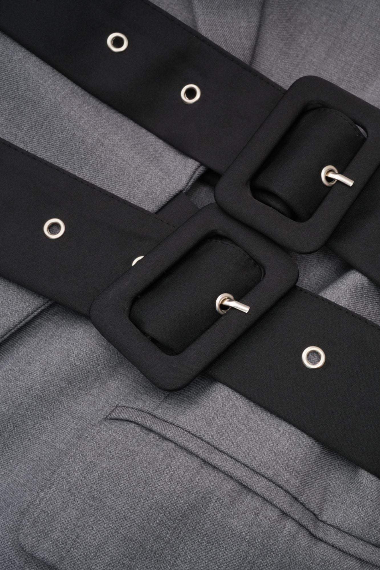 Eairein Belte Waist Blazer - Grey